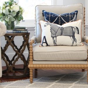 "Bobbin" Hamptons Style Oak Armchair