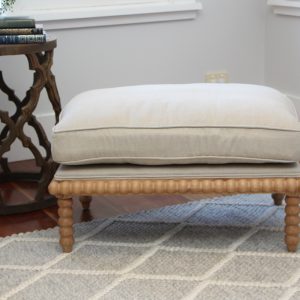 "Bobbin" Hamptons Style Oak Ottoman